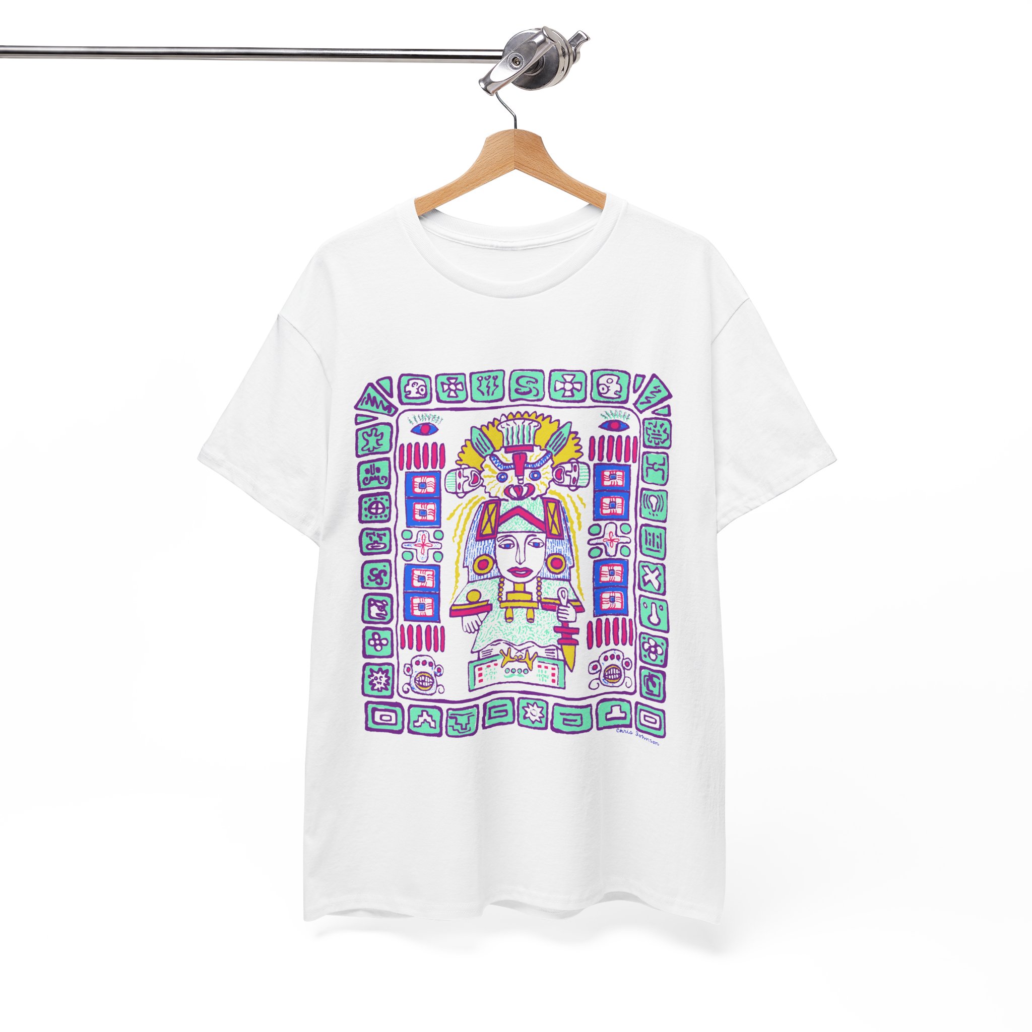 Mayan Space Traveler - Gildan Unisex Heavy Cotton T-Shirt - Image 3