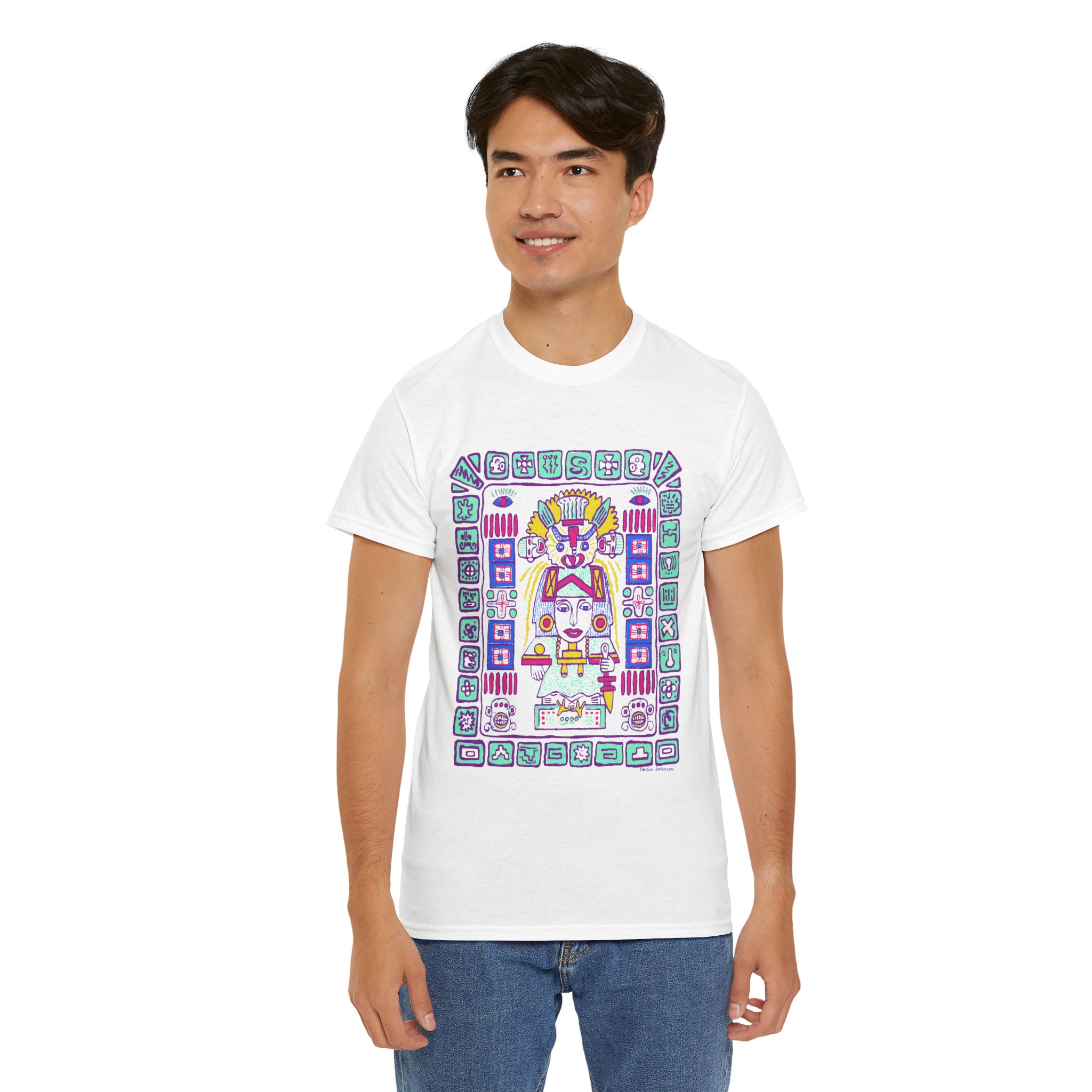Mayan Space Traveler - Gildan Unisex Heavy Cotton T-Shirt - Image 5