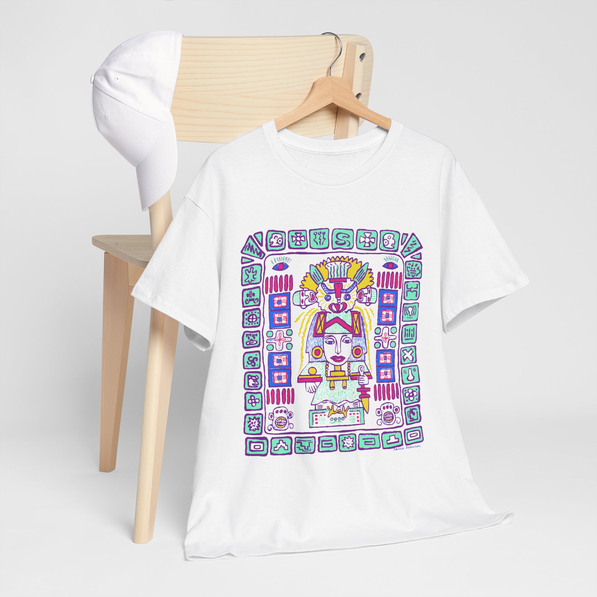 Mayan Space Traveler - Gildan Unisex Heavy Cotton T-Shirt - Image 7