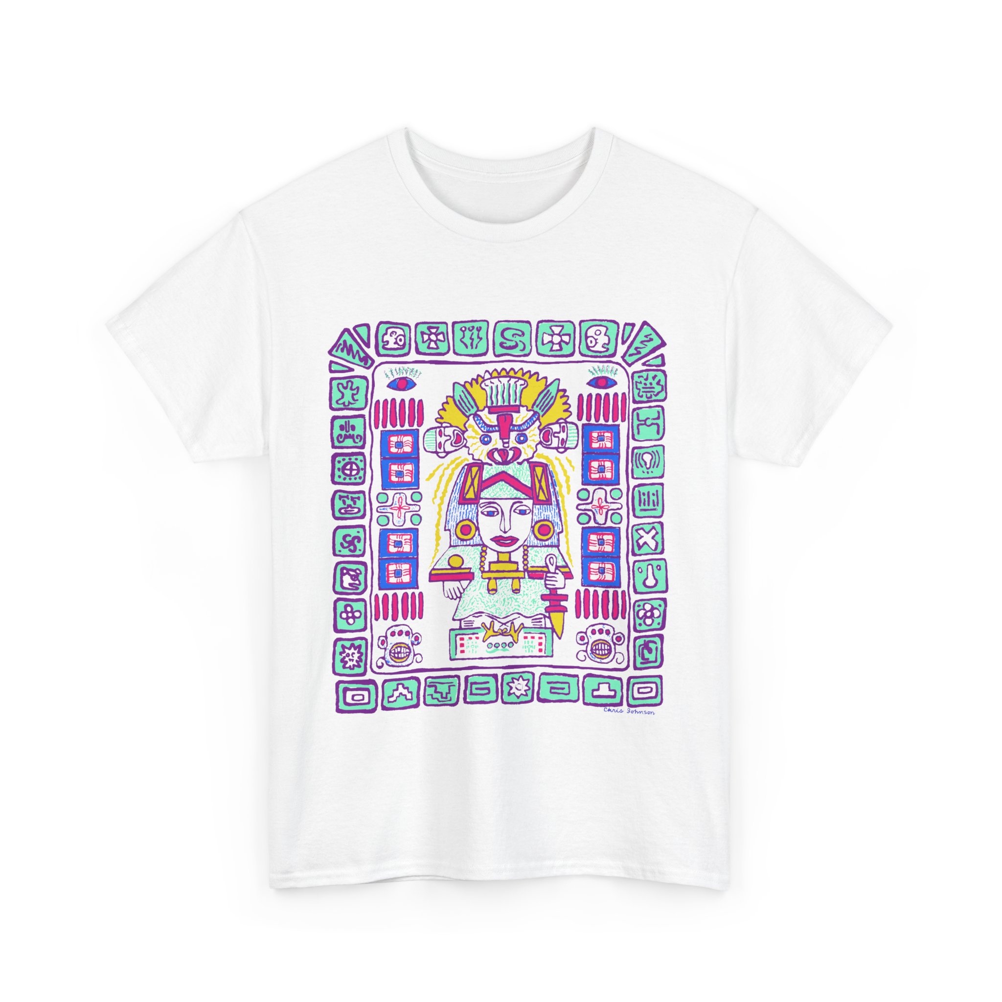 Mayan Space Traveler - Gildan Unisex Heavy Cotton T-Shirt - Image 2