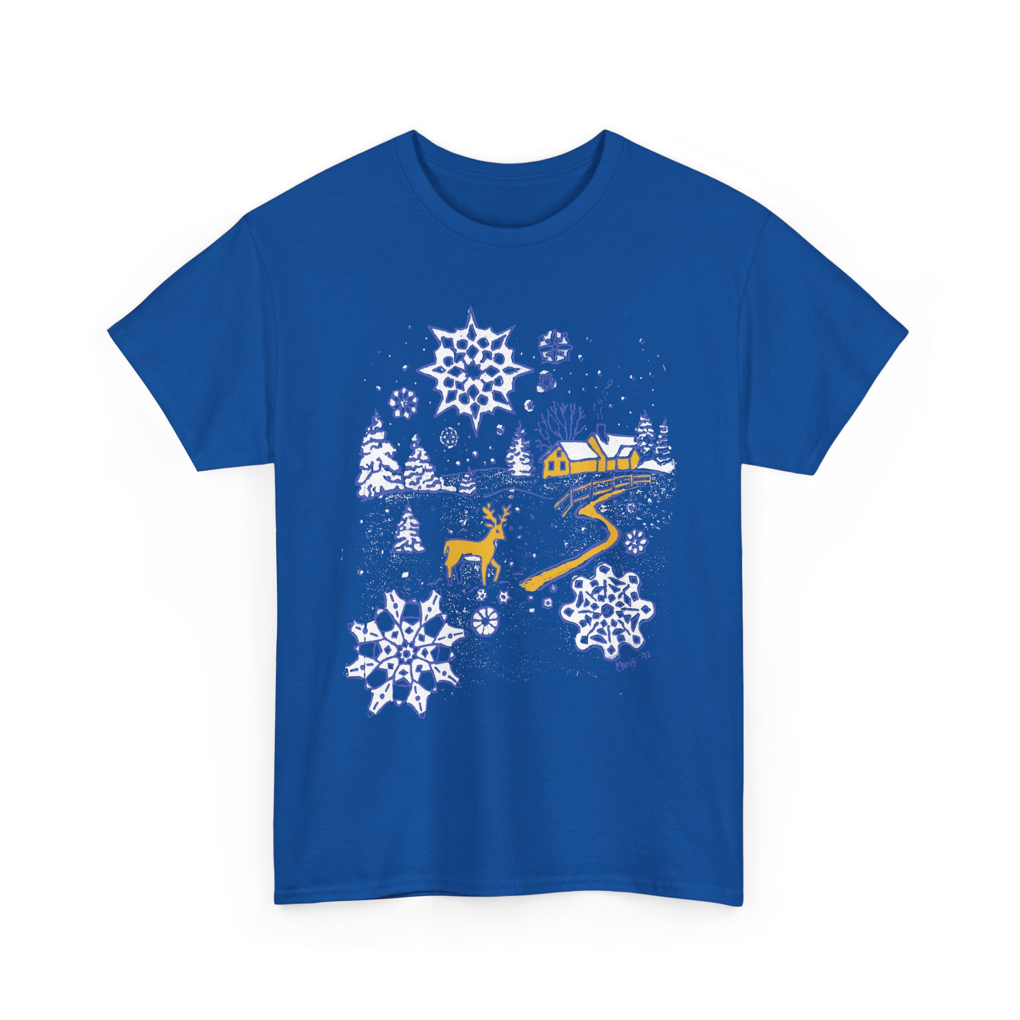 Christmas Snow in Winter Wonderland - Unisex Heavy Cotton Tee | Gildan 5000 - Image 3