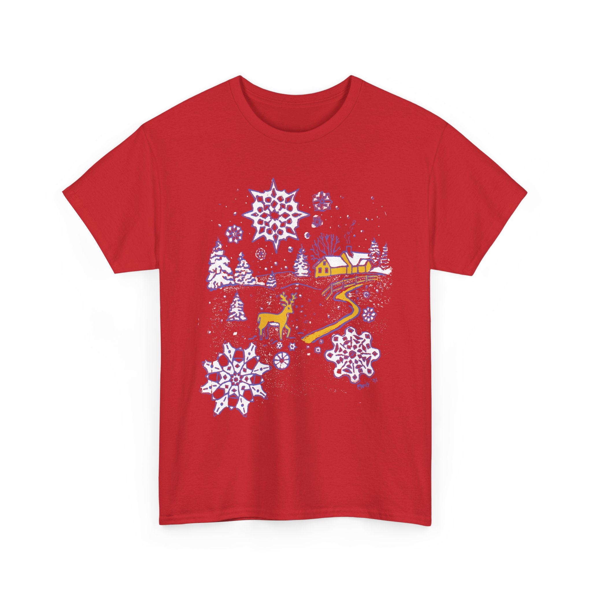 Christmas Snow in Winter Wonderland - Unisex Heavy Cotton Tee | Gildan 5000 - Image 2