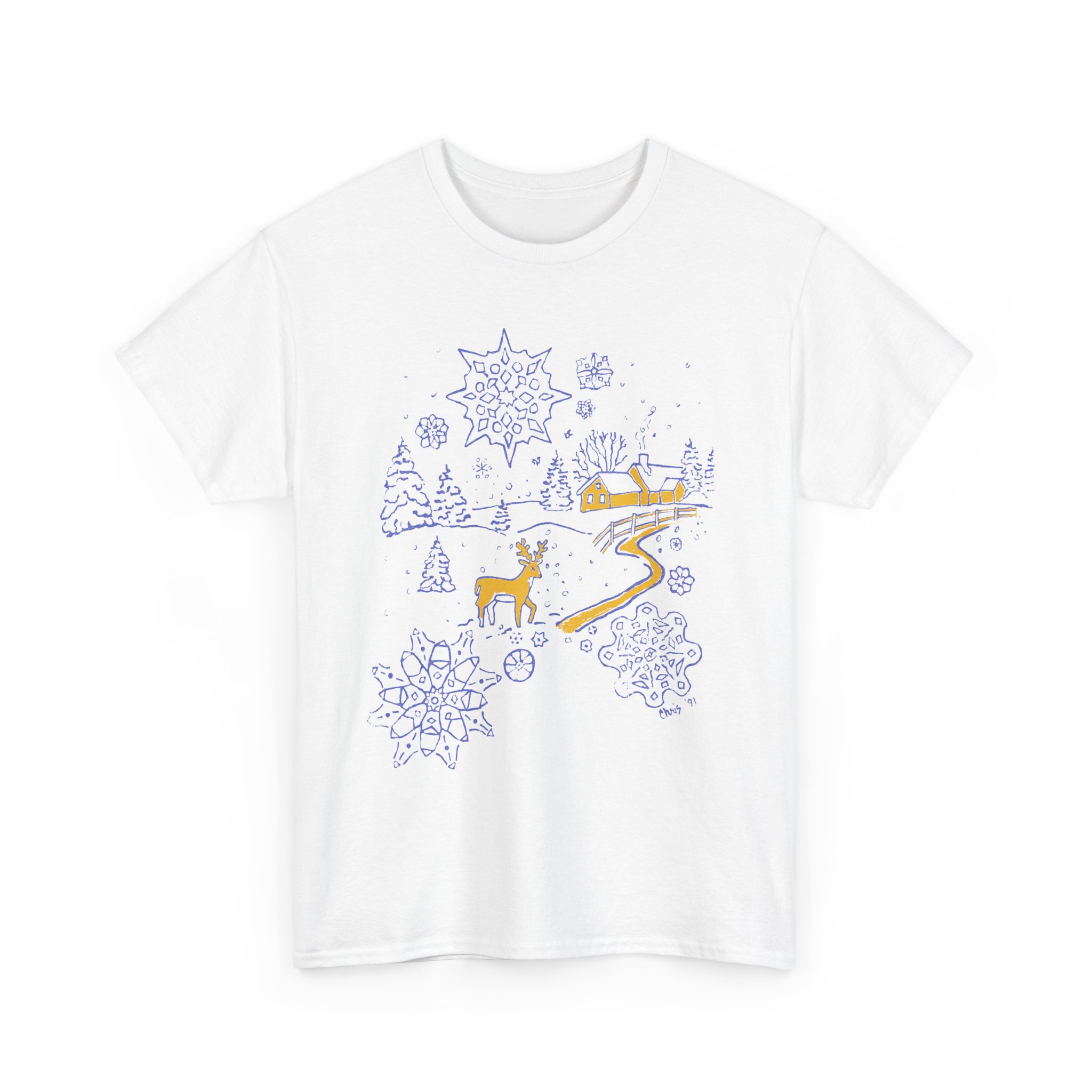 Christmas Snow in Winter Wonderland - Unisex Heavy Cotton Tee | Gildan 5000 - Image 5