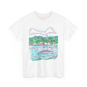 Catamaran Cruising the Bay - - Unisex Heavy Cotton T-Shirt | Gildan 5000
