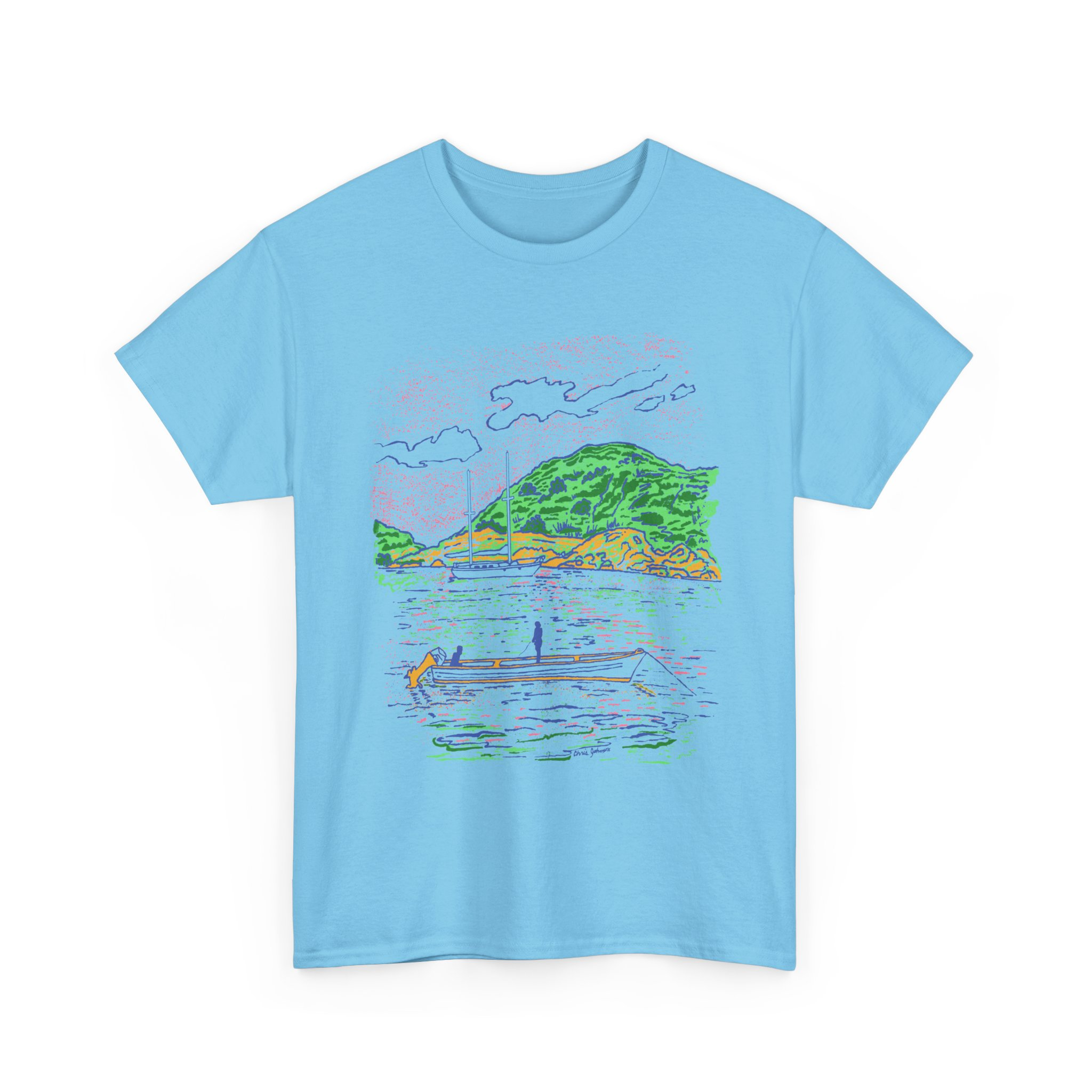 Fishing from the Longboat - Unisex Heavy Cotton Tee | Gildan 5000 - Image 14