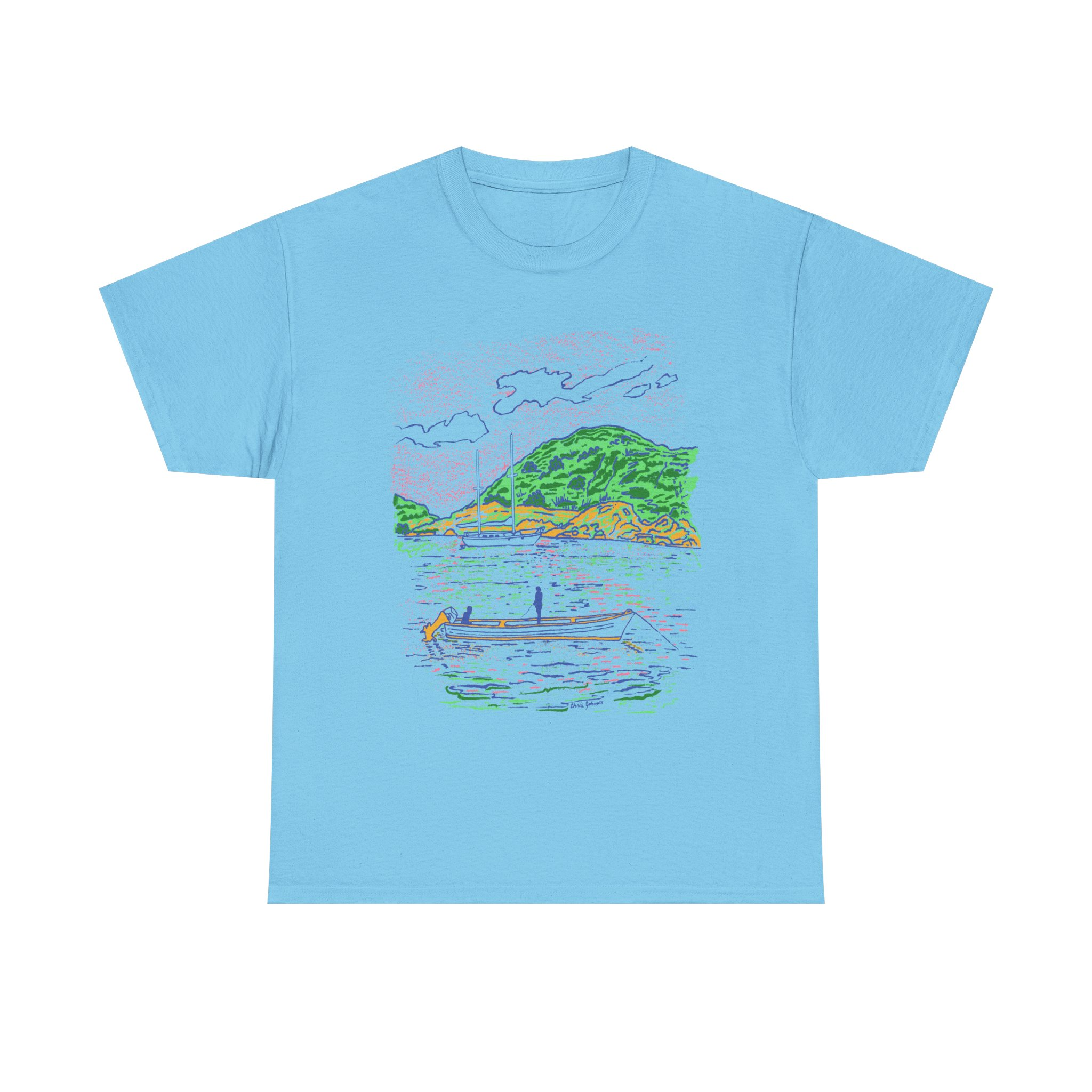 Fishing from the Longboat - Unisex Heavy Cotton Tee | Gildan 5000 - Image 12