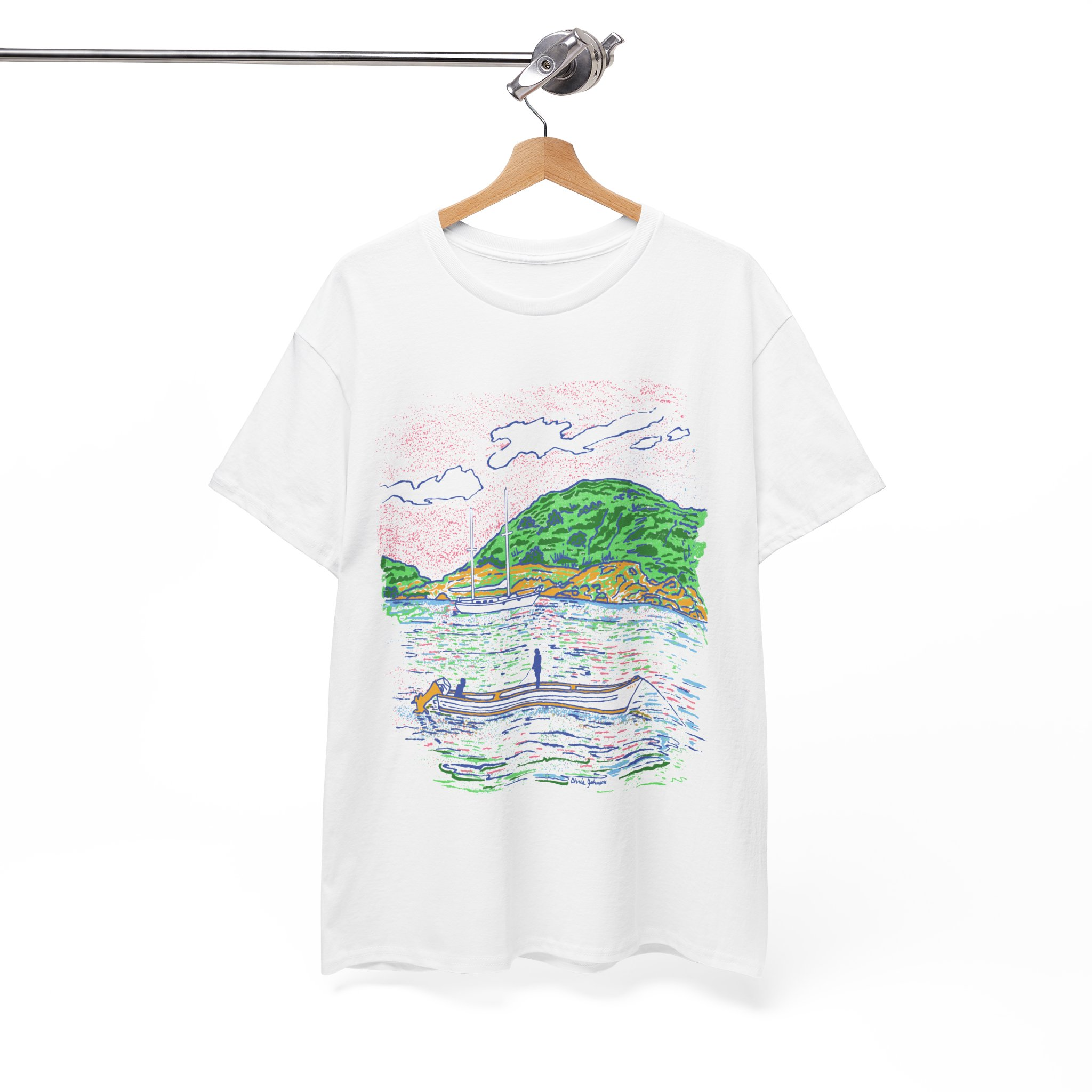 Fishing from the Longboat - Unisex Heavy Cotton Tee | Gildan 5000 - Image 6