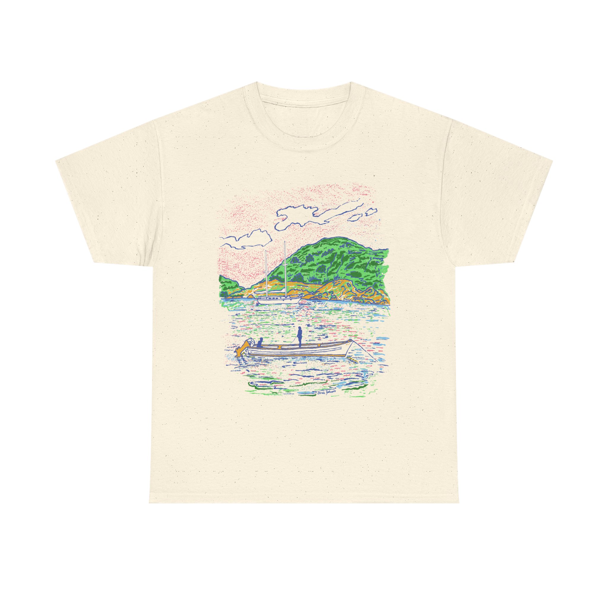 Fishing from the Longboat - Unisex Heavy Cotton Tee | Gildan 5000 - Image 8