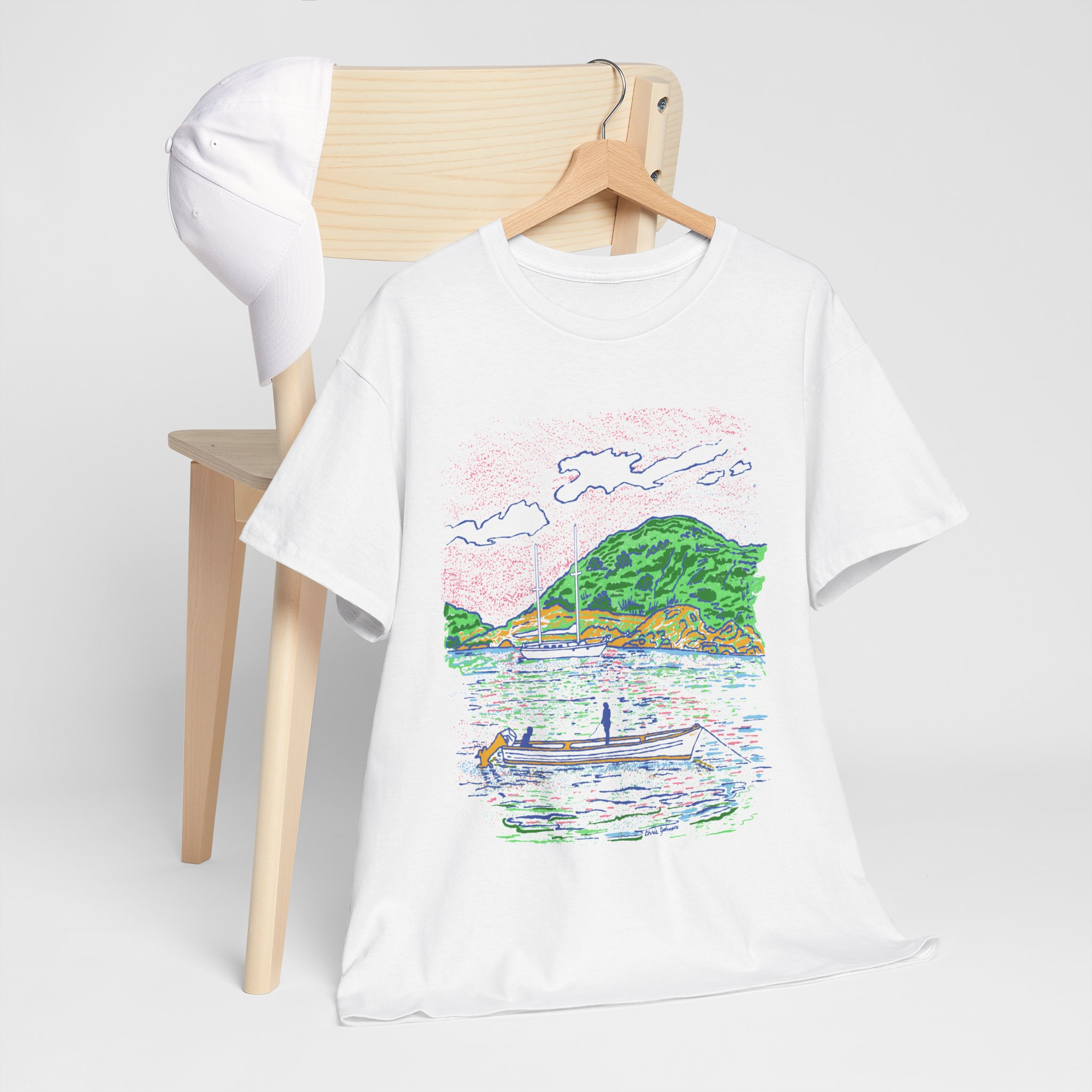 Fishing from the Longboat - Unisex Heavy Cotton Tee | Gildan 5000 - Image 7