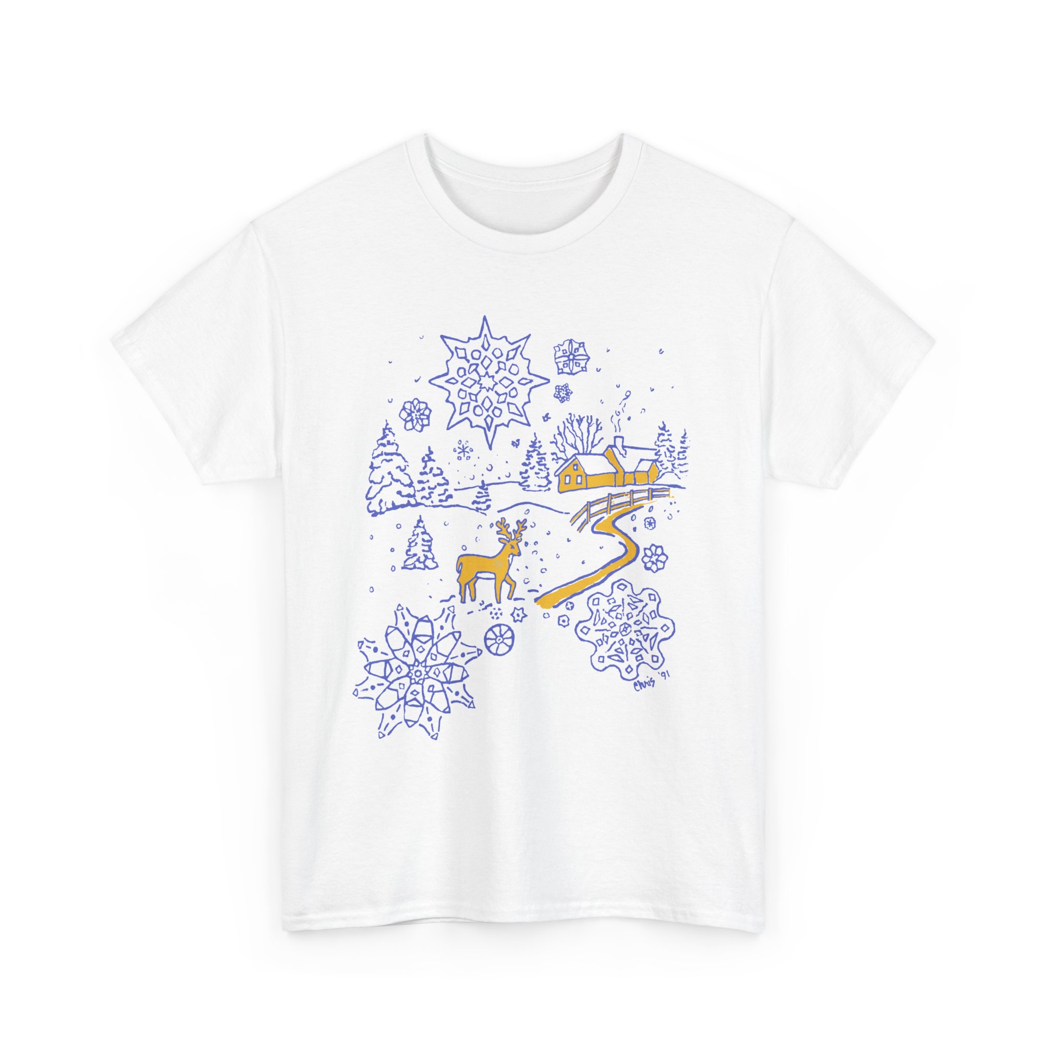 Christmas Snow in Winter Wonderland - Gildan 5000 - Unisex Heavy Cotton Tee - Image 8