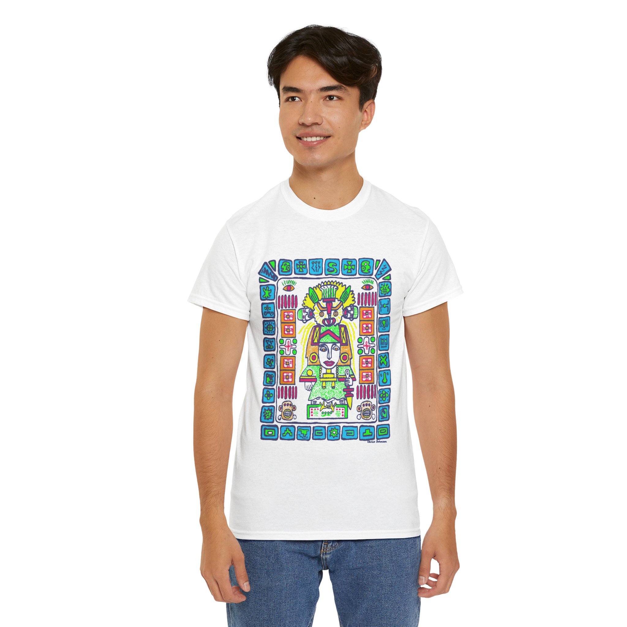 Mayan Protector Glyph - Gildan 5000 - Unisex Heavy Cotton T-Shirt - Image 5