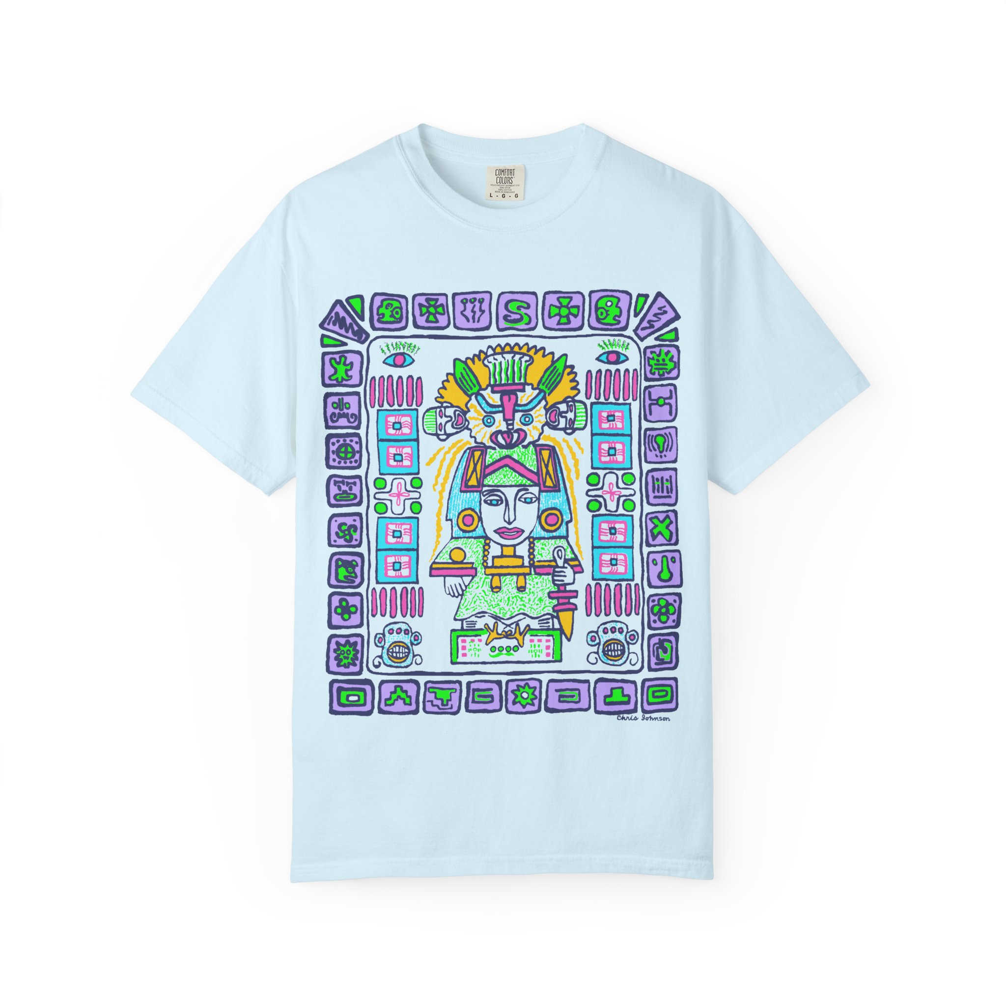 Mystic Pyramid Graphic T-Shirt — Colorful Aztec-Inspired Design - Image 5