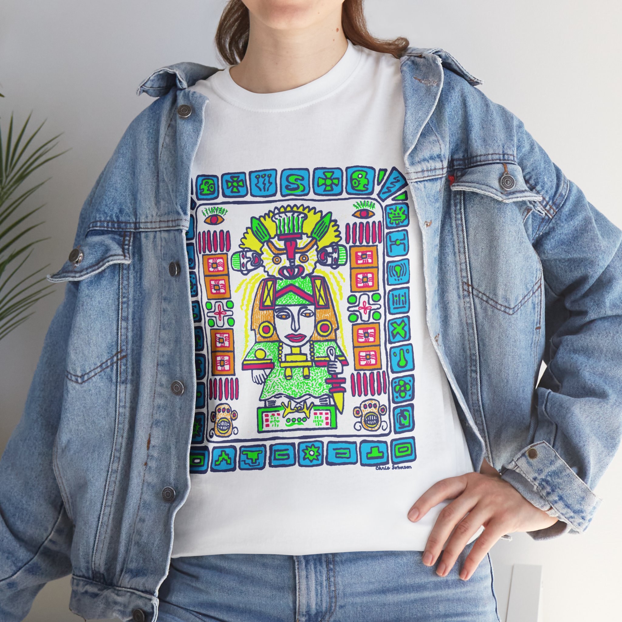 Mayan Protector Glyph - Gildan 5000 - Unisex Heavy Cotton T-Shirt - Image 6