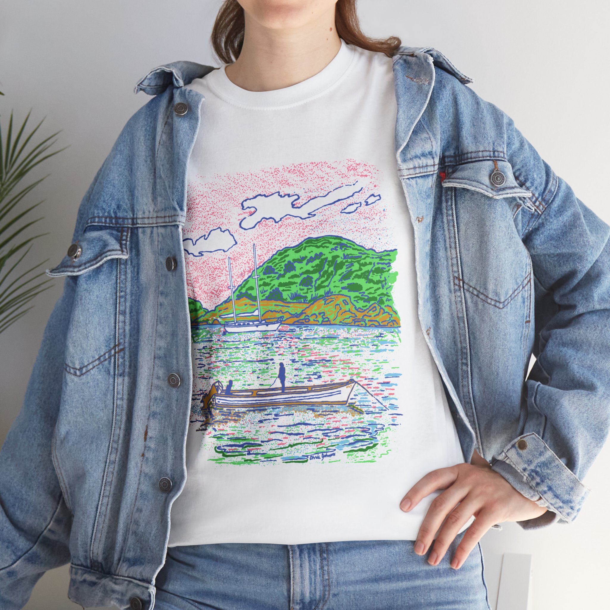 Fishing from the Longboat - Gildan 5000 - Unisex Heavy Cotton Tee - Image 4