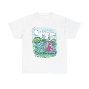 Caribbean Sailboat in the Wind -Gildan 5000 - Unisex Heavy Cotton Tee