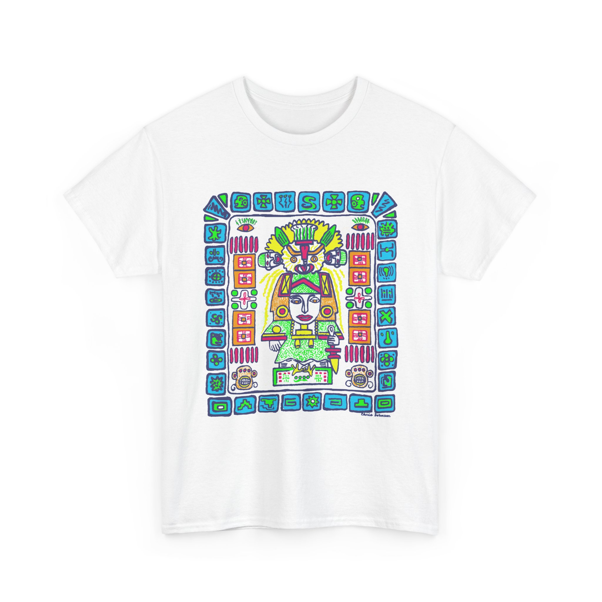 Mayan Protector Glyph - Gildan 5000 - Unisex Heavy Cotton T-Shirt - Image 2