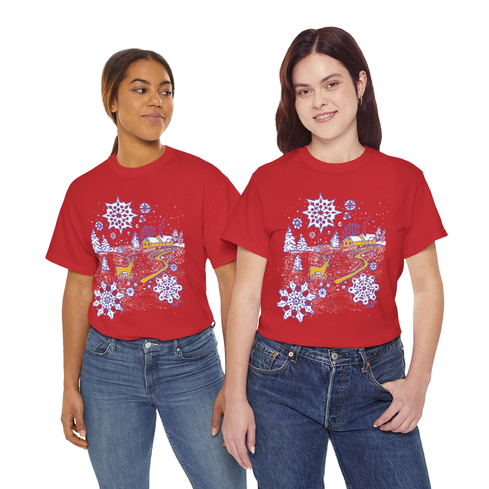 Christmas Snow in Winter Wonderland - Gildan 5000 - Unisex Heavy Cotton Tee - Image 5