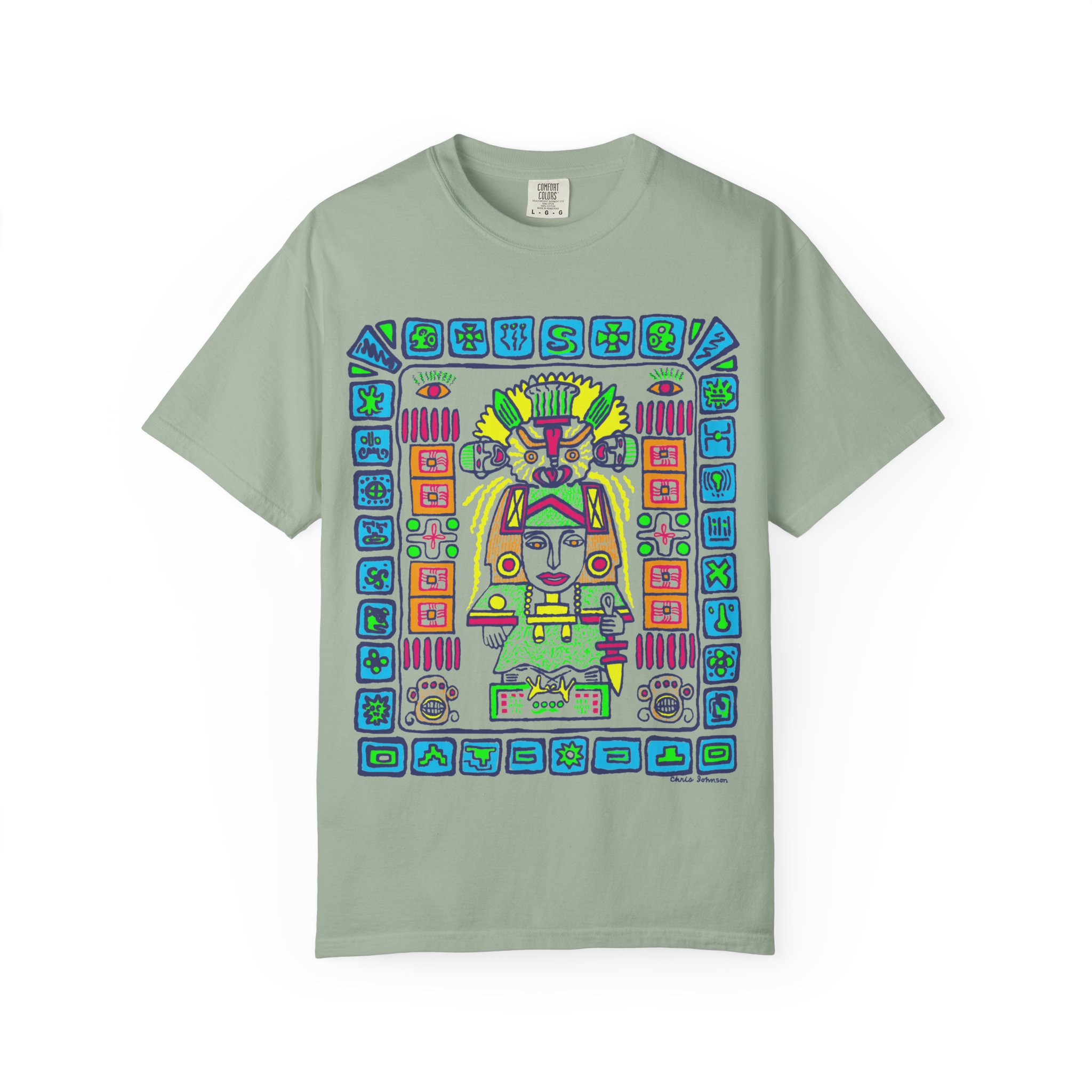 Aztec Goddess Graphic T-Shirt — Vibrant Tribal Illustration Tee - Image 4