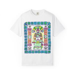 Aztec Goddess Graphic T-Shirt — Vibrant Tribal Illustration Tee