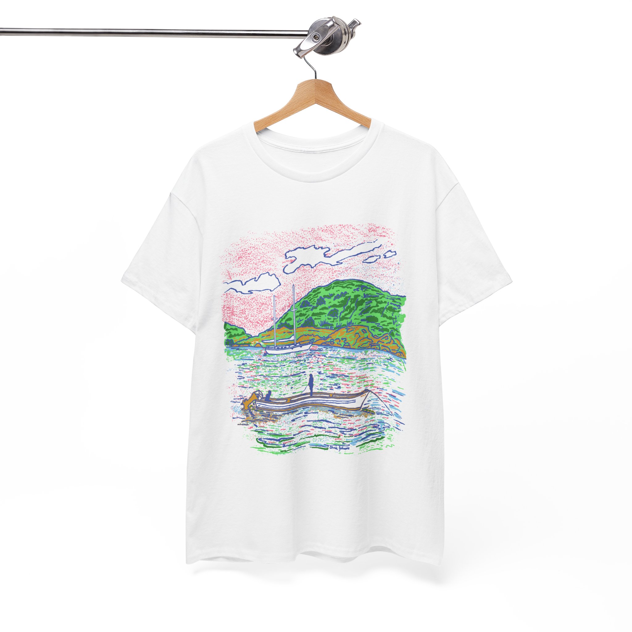 Fishing from the Longboat - Gildan 5000 - Unisex Heavy Cotton Tee - Image 6