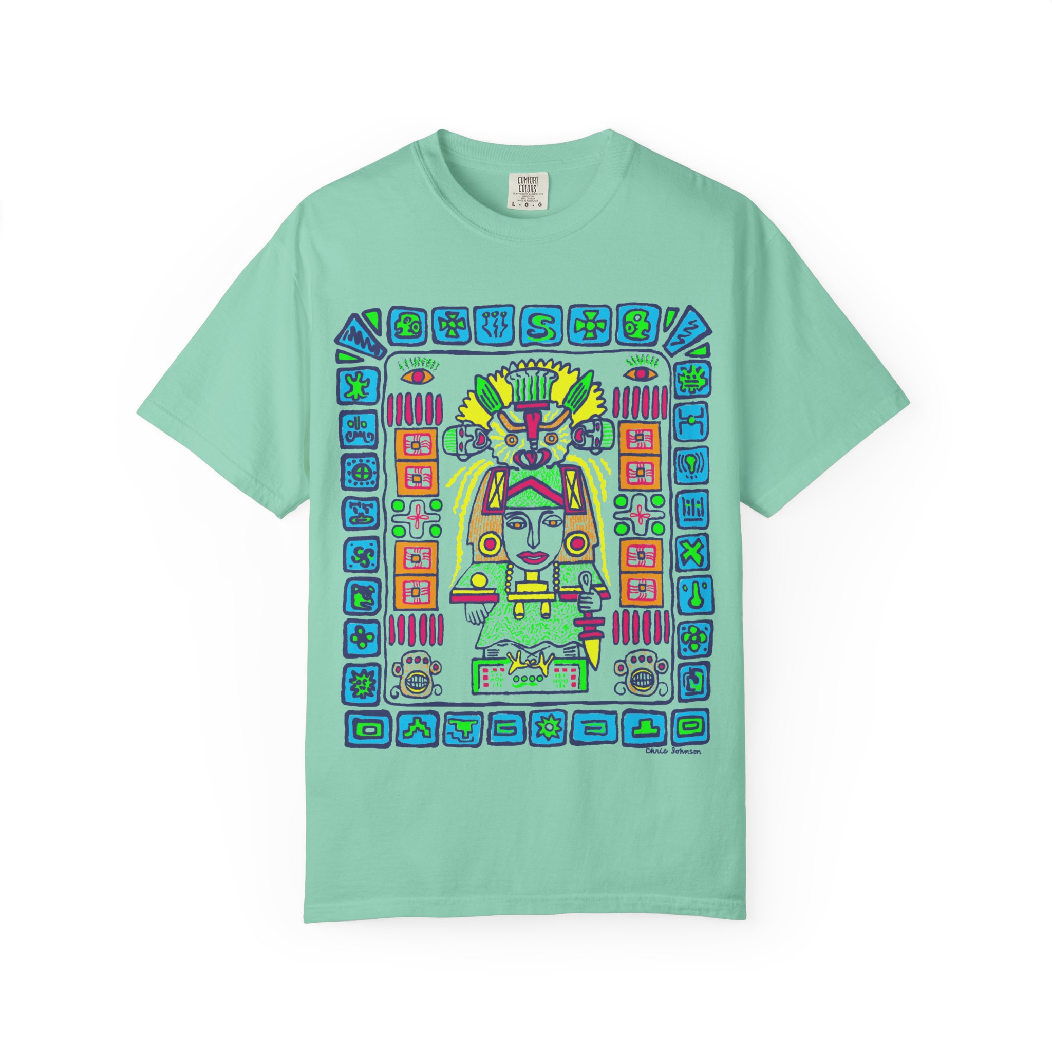 Aztec Goddess Graphic T-Shirt — Vibrant Tribal Illustration Tee - Image 5