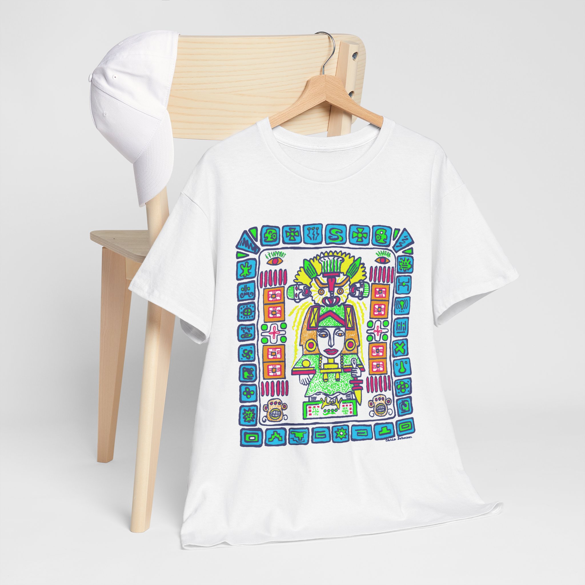 Mayan Protector Glyph - Gildan 5000 - Unisex Heavy Cotton T-Shirt - Image 7